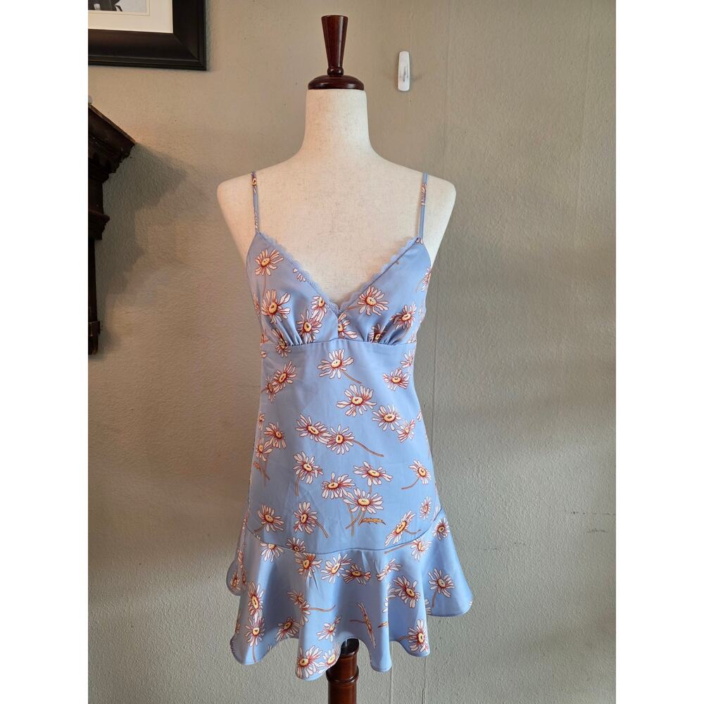 Urban Outfitters Women's Floral Satin Mini Slip Dress SZ Medium
